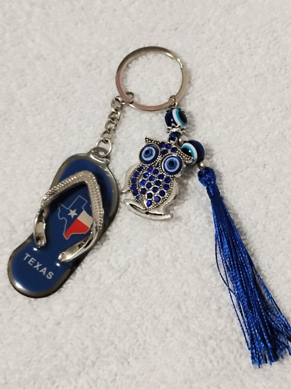 Handcrafted Fashion Jewelry Texas Size Flip-Flop Keychain Handbag Backpack Charm